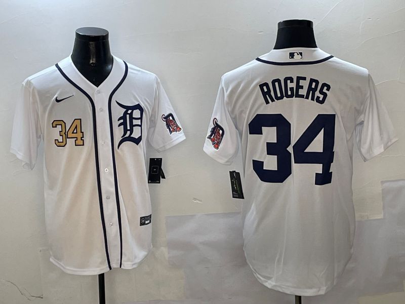 Men Detroit Tigers 34 Rogers White Game 2025 Nike MLB Jersey style 3114